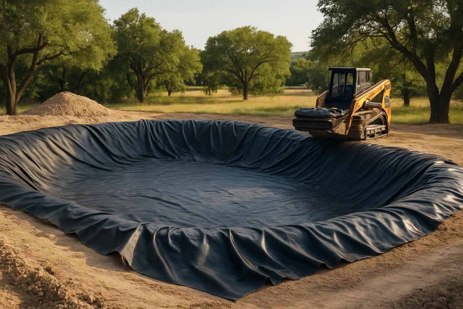 Pond Liner Prep in Kendalia Texas