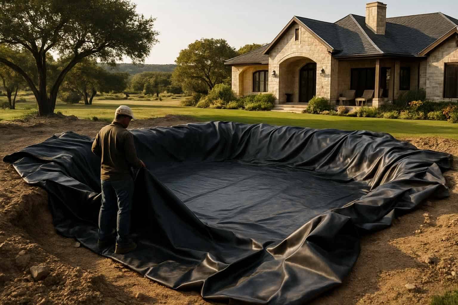 Pond Liner Prep in Mountain Home Texas