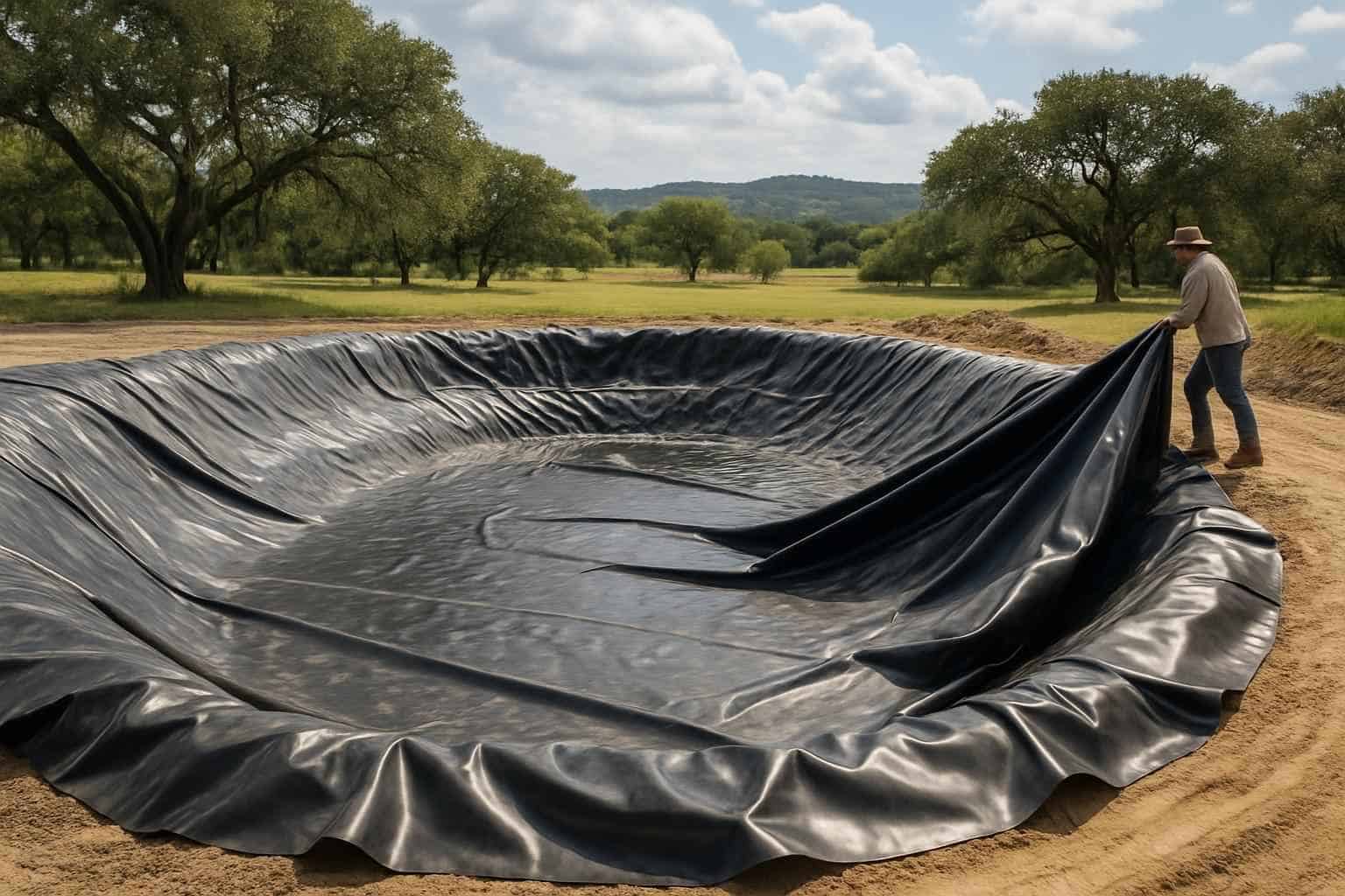 Pond Liner Prep in Sisterdale Texas