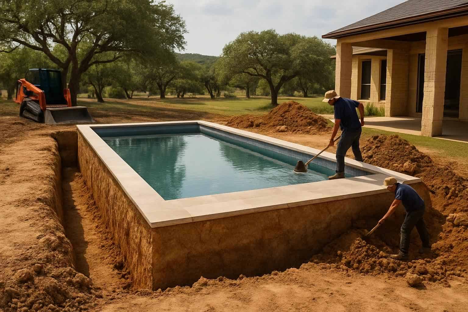Pool Overdig and Backfill in Blanco Texas