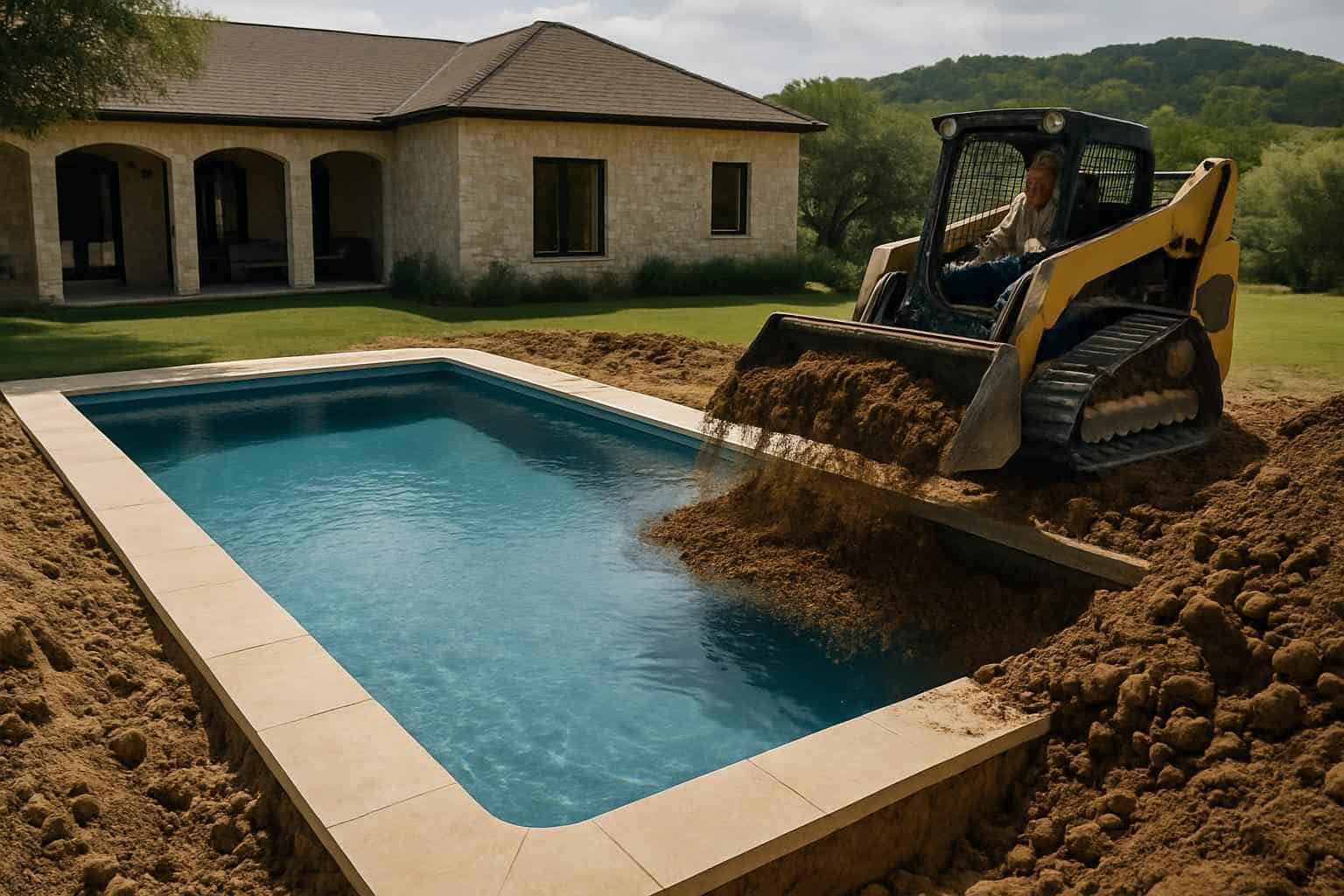 Pool Overdig and Backfill in Ingram Texas