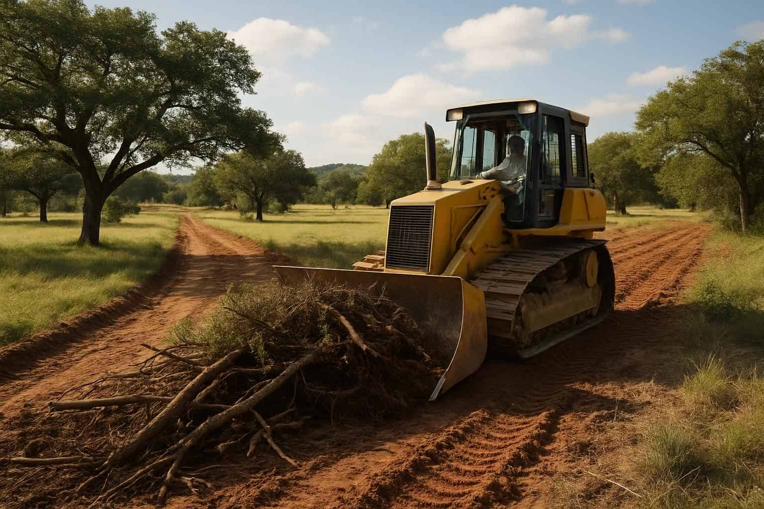 Ranch Road Clearing in Center Point Texas