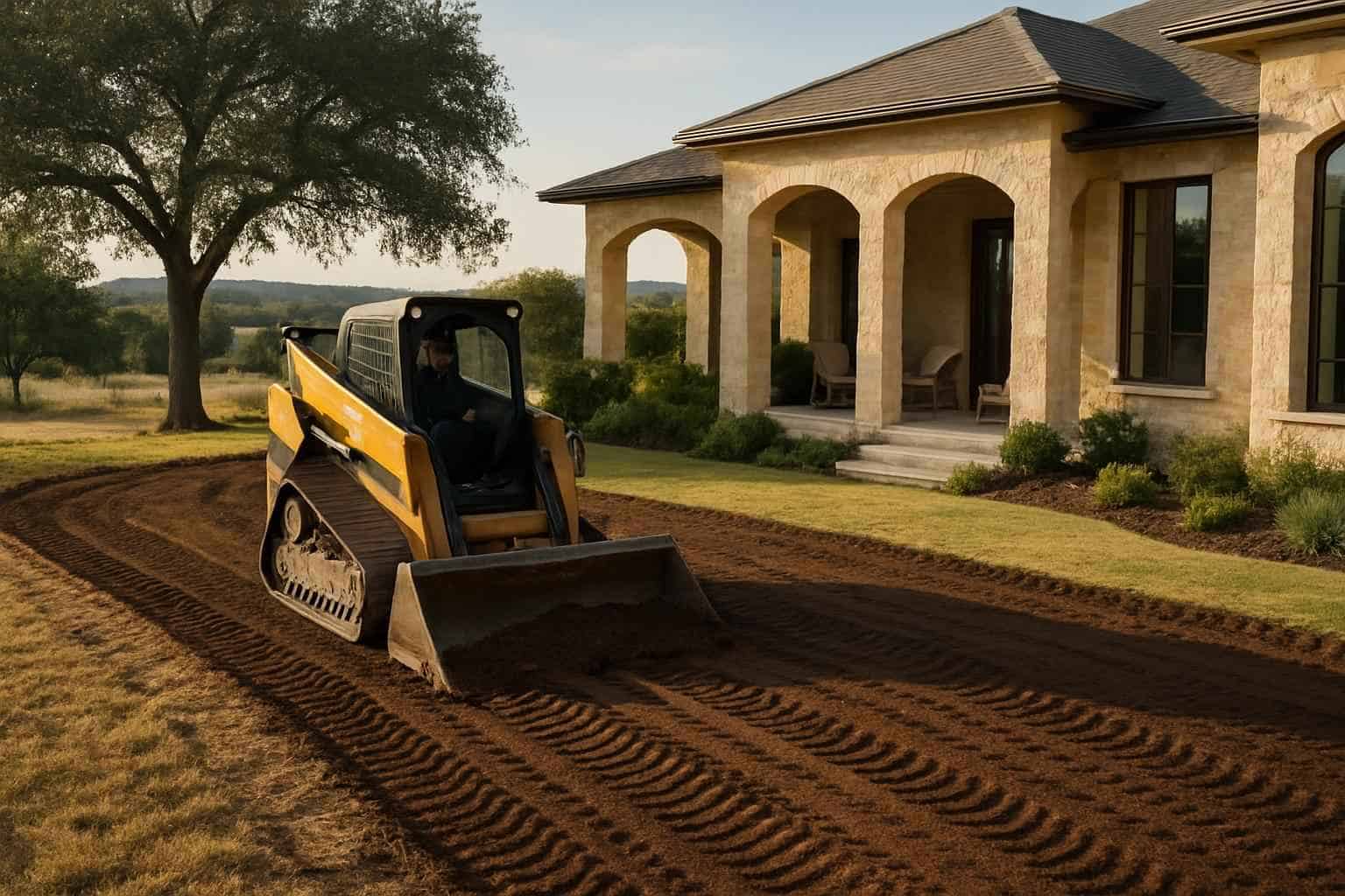 Regrading for Drainage in Blanco Texas