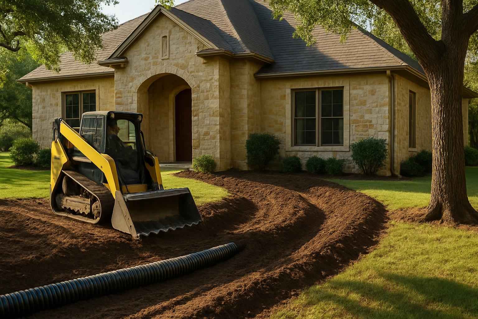 Regrading for Drainage in Center Point Texas