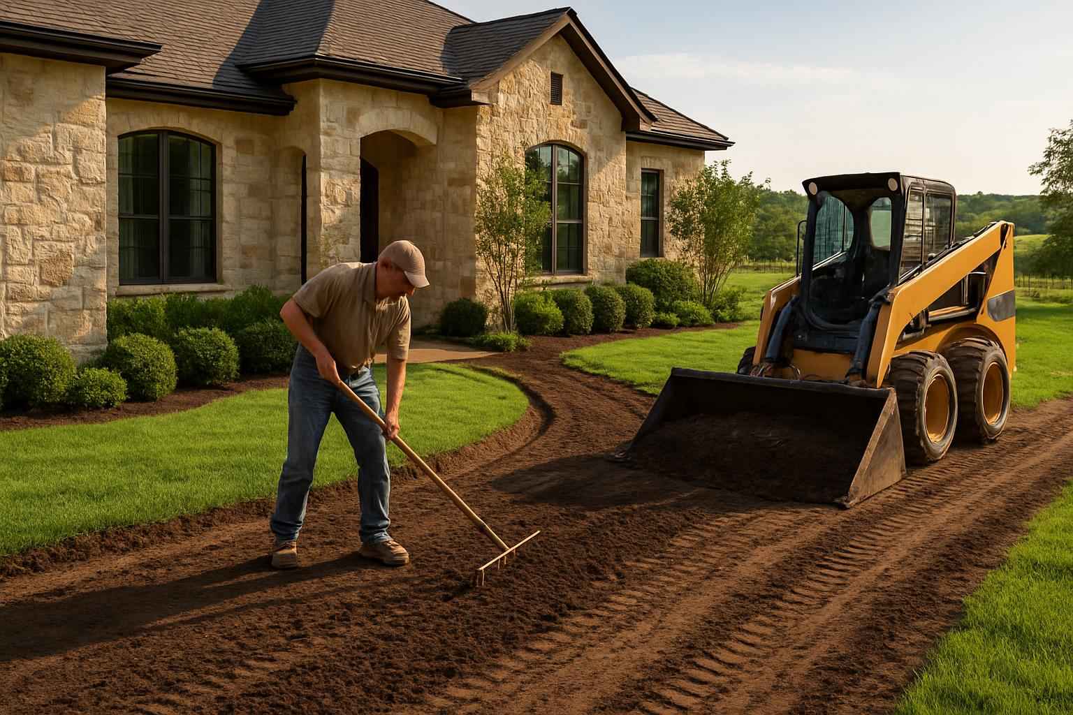 Regrading for Drainage in Kendalia Texas