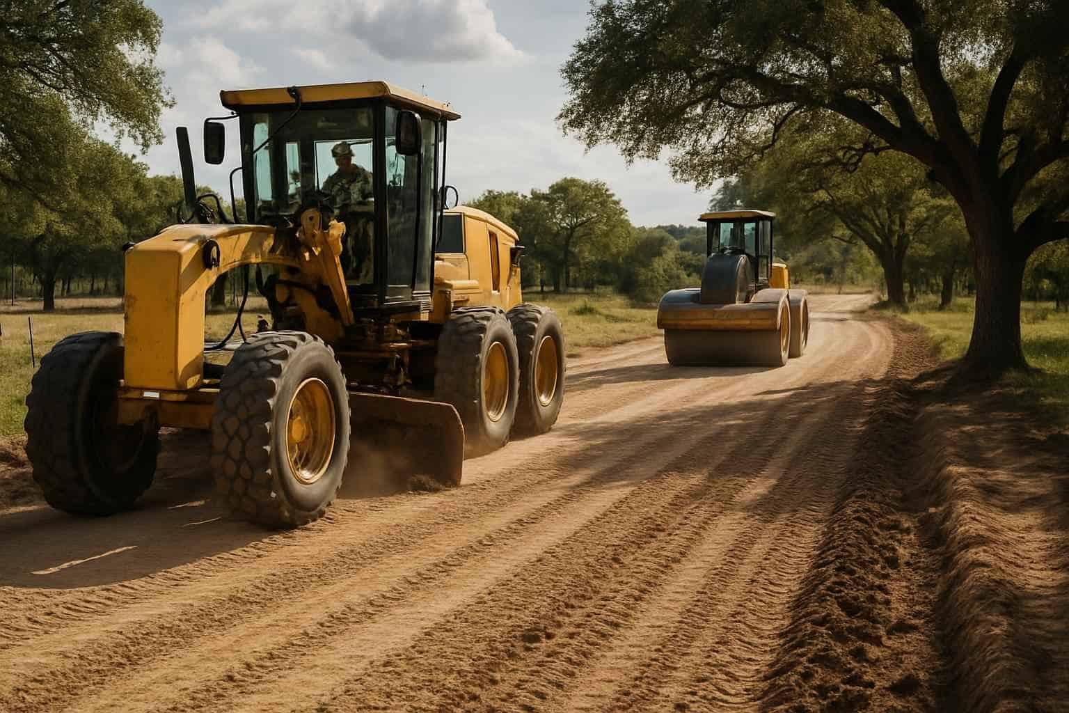 Road Grading and Compaction in Center Point Texas