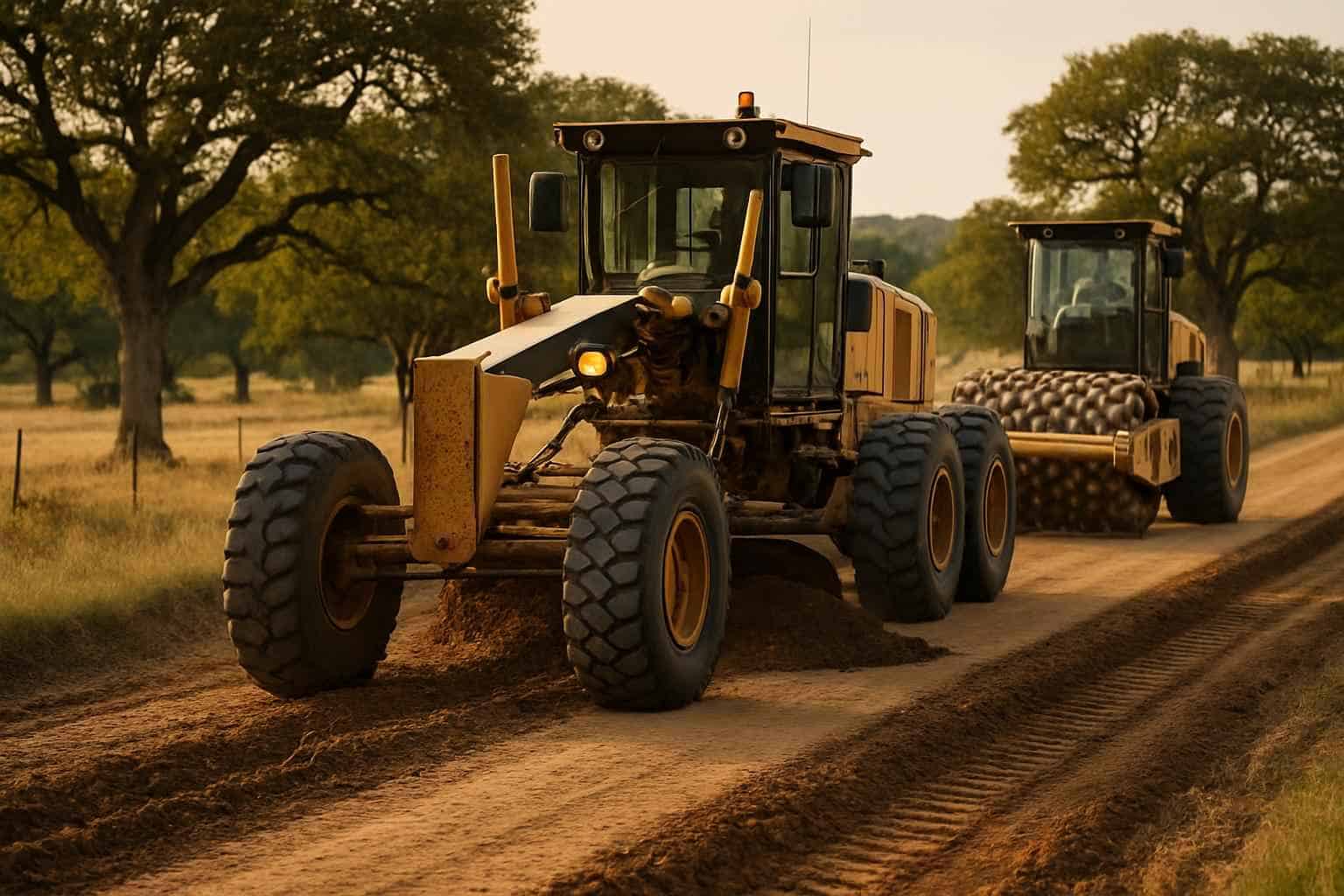 Road Grading and Compaction in Sisterdale Texas