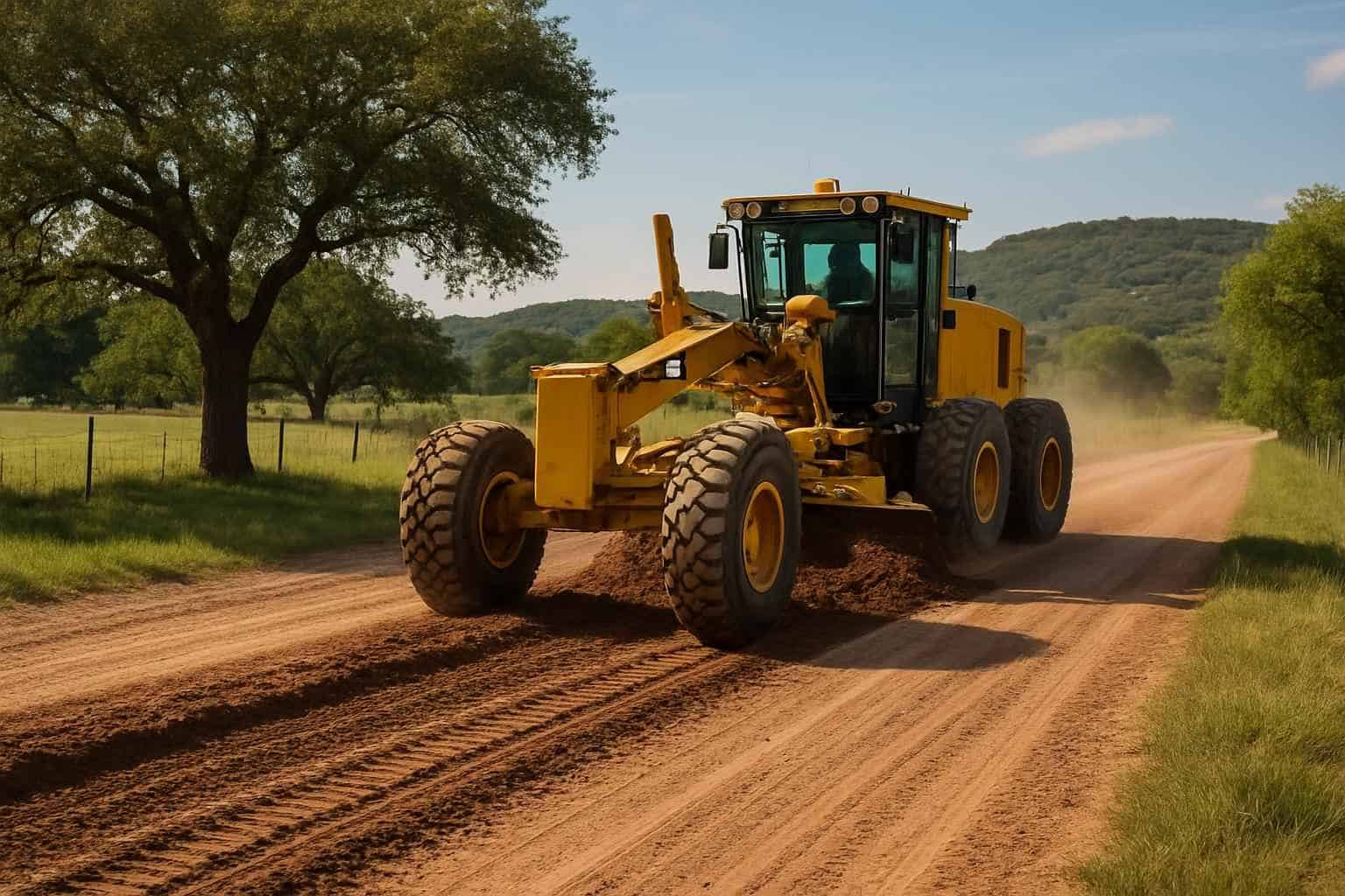 Road Maintenance Grading in Sisterdale Texas