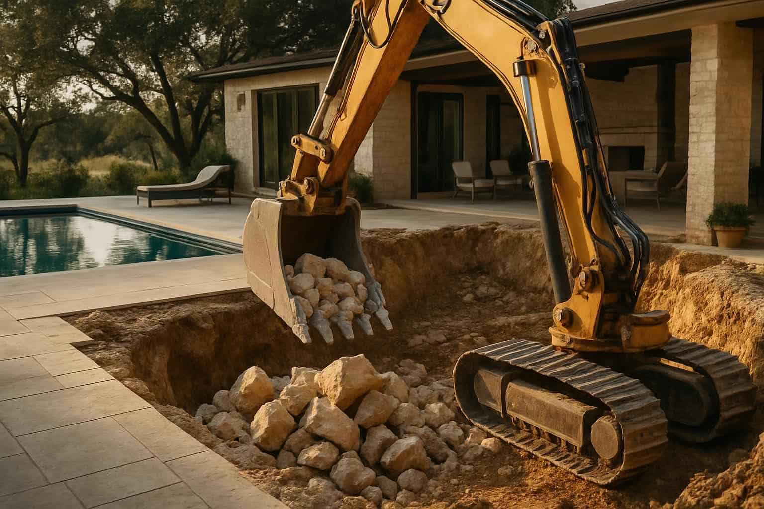 Rock Excavation for Pools in Blanco Texas