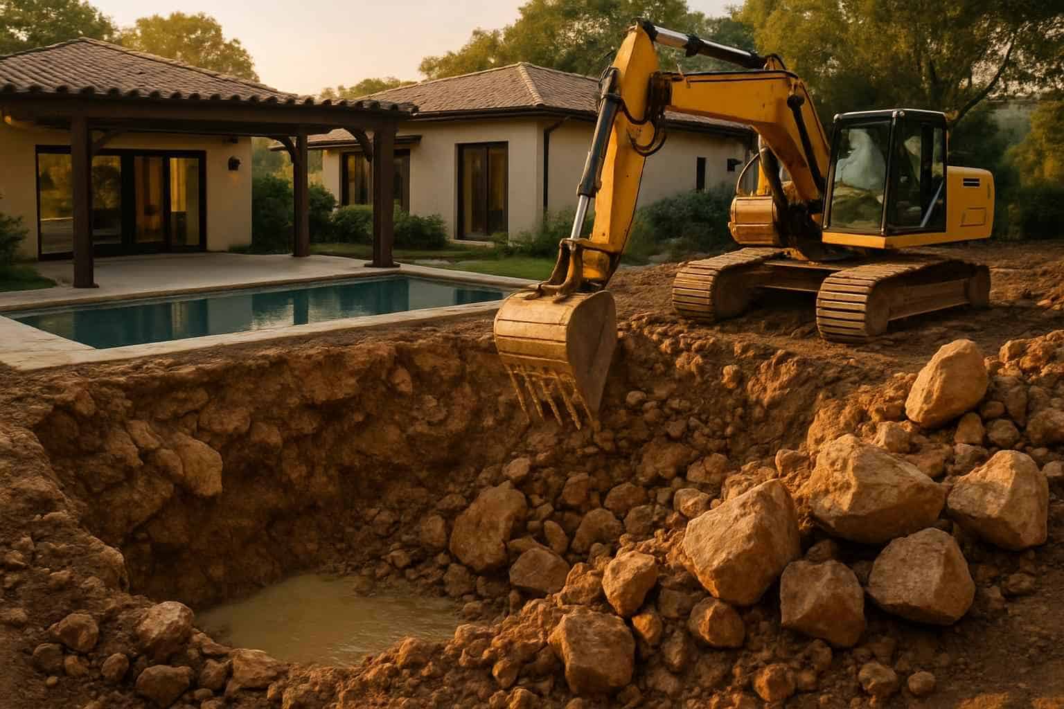 Rock Excavation For Pools In Center Point Texas