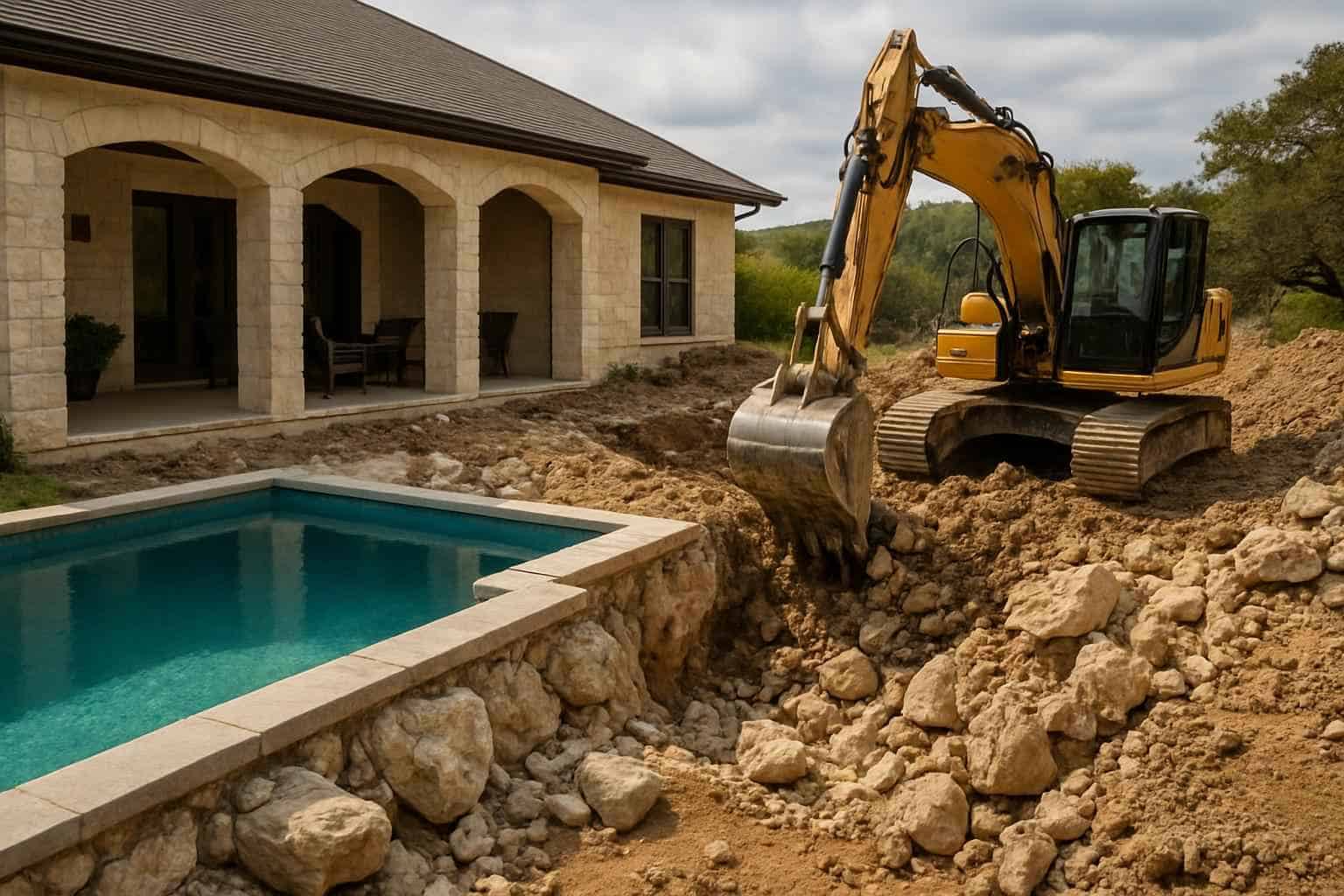 Rock Excavation for Pools in Ingram Texas