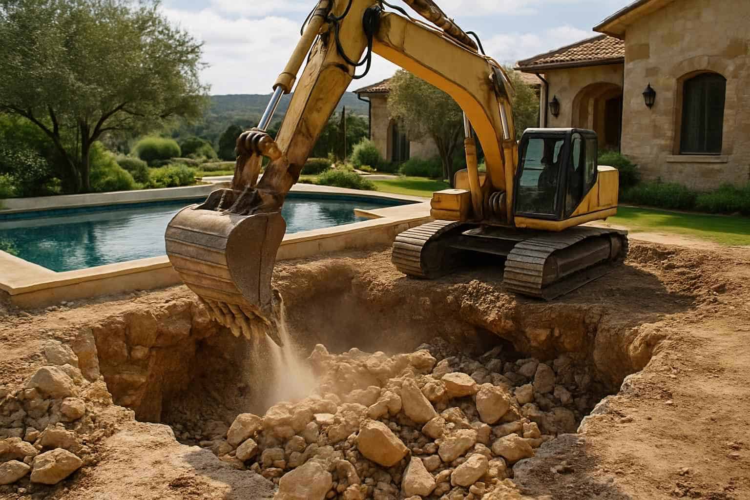 Rock Excavation for Pools in Sisterdale Texas