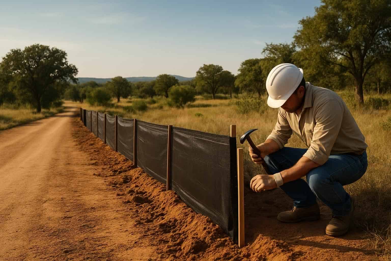 Silt Fence Installation in Johnson City Texas