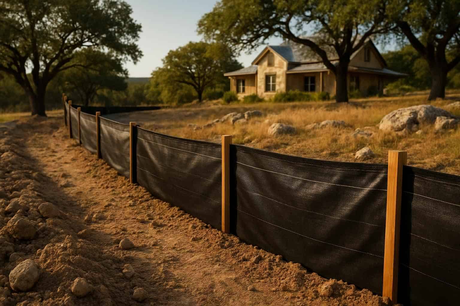 Silt Fence Installation in Mountain Home Texas