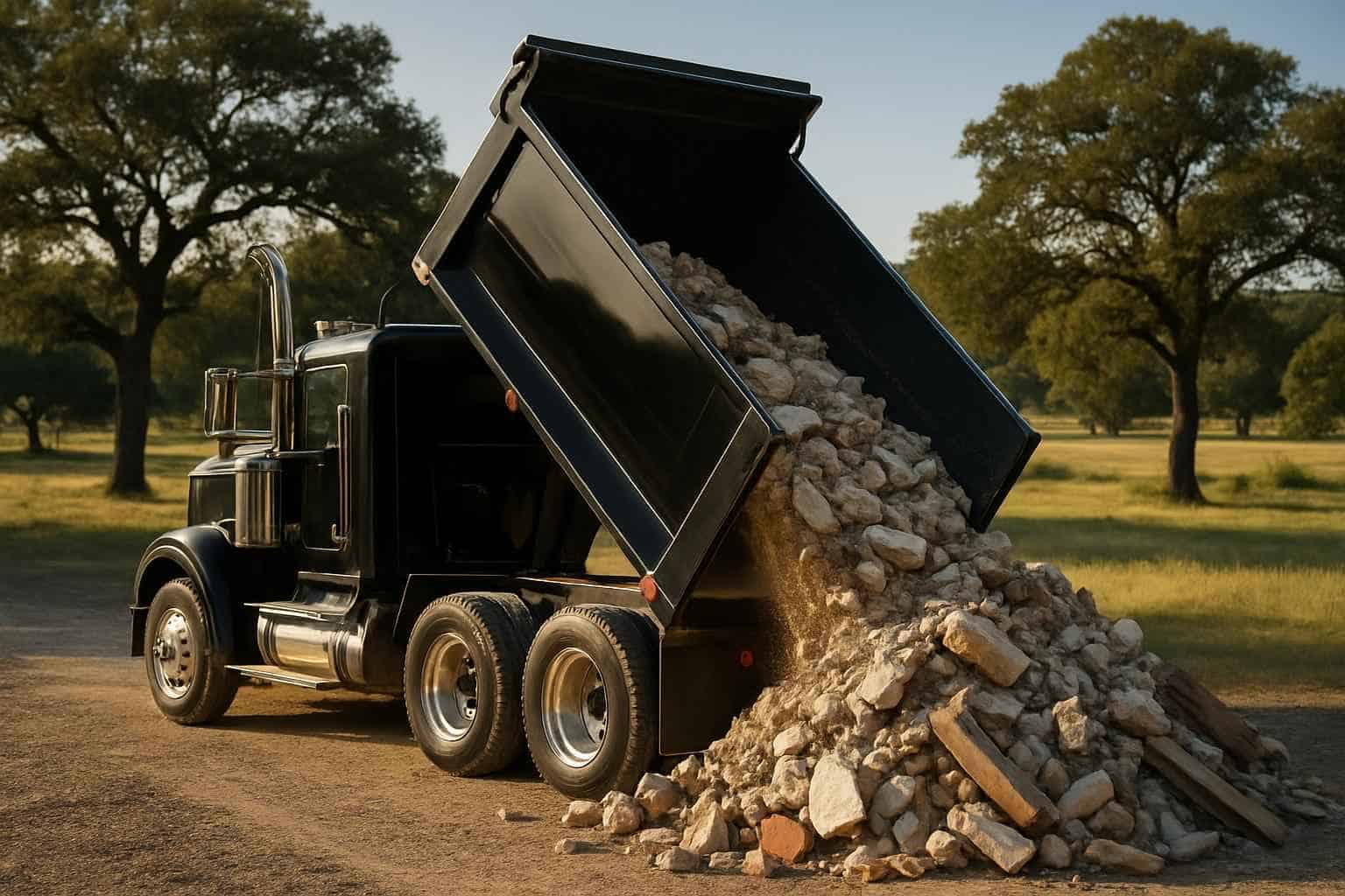 Spoils Haul Off in Sisterdale Texas
