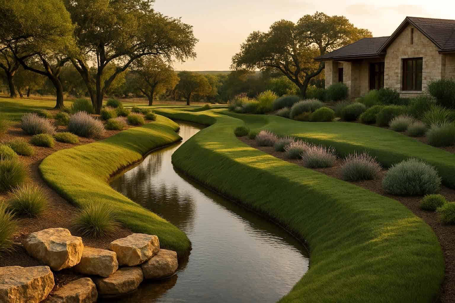 Swales and Berms in Blanco Texas