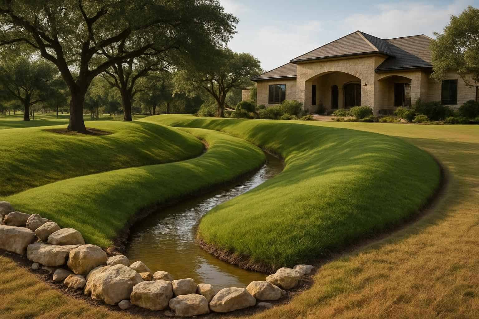 Swales and Berms in Center Point Texas