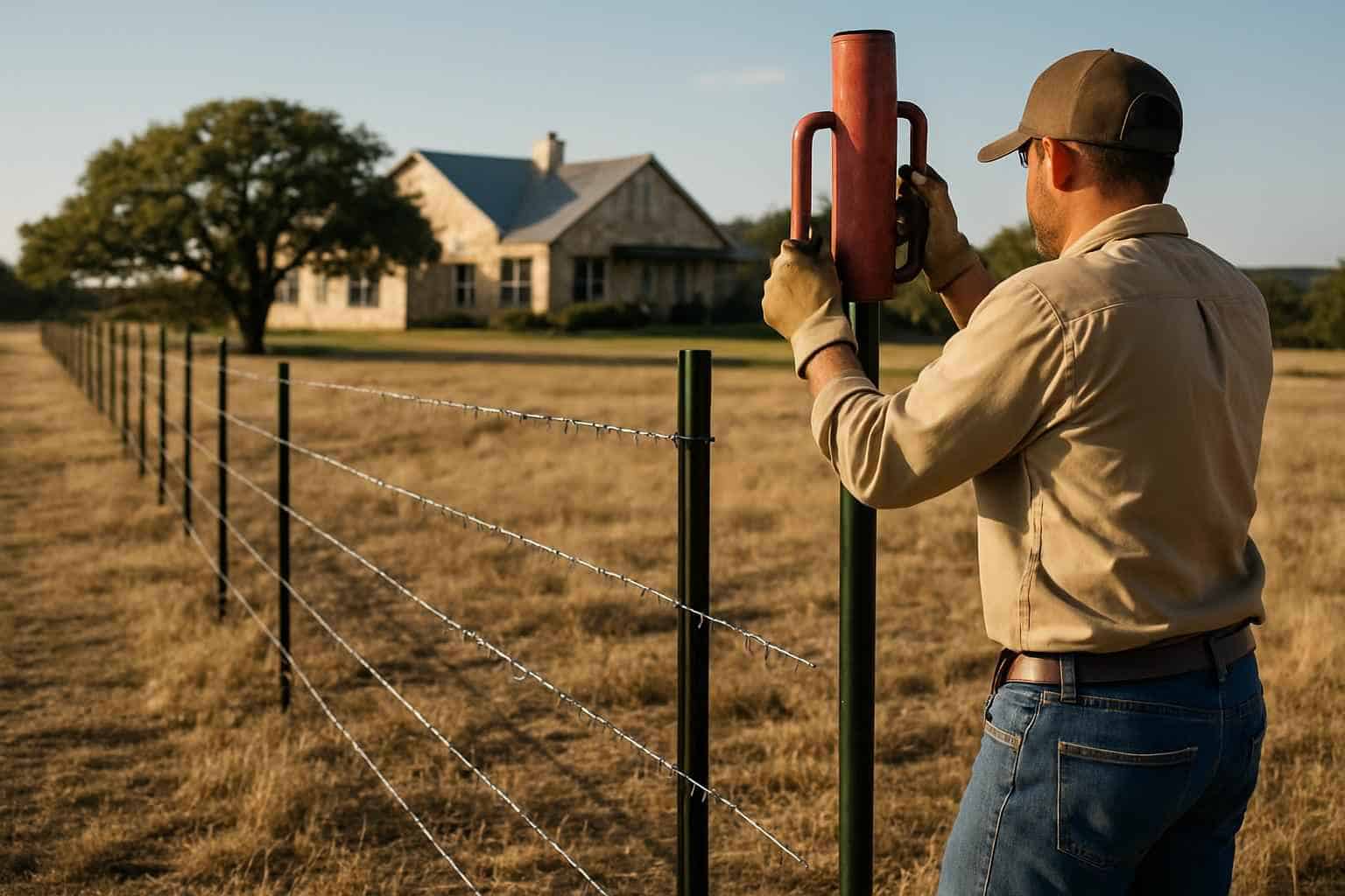 T Post Installation in Johnson City Texas