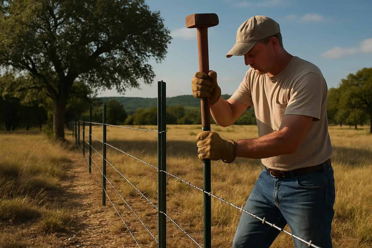 T Post Installation in Sisterdale Texas