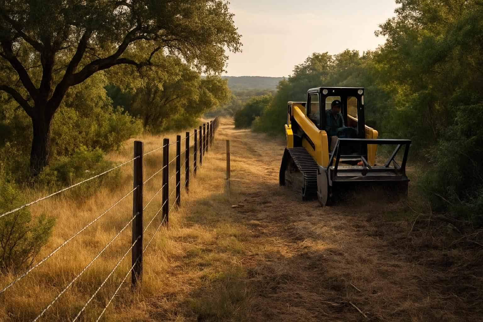Underbrush Fence Clearing in Sisterdale Texas