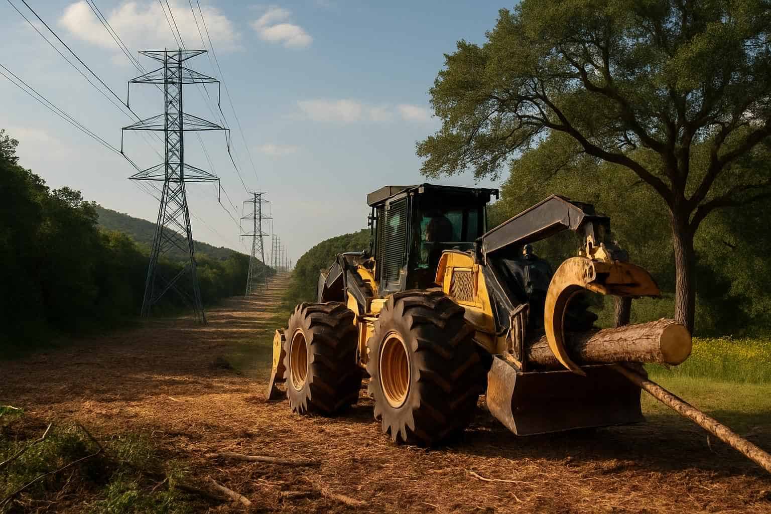 Utility ROW Clearing in Ingram Texas