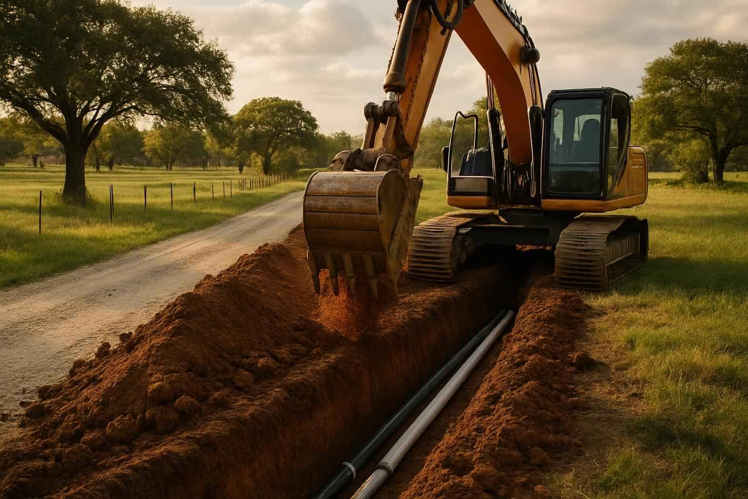 Utility Trenching in Center Point Texas