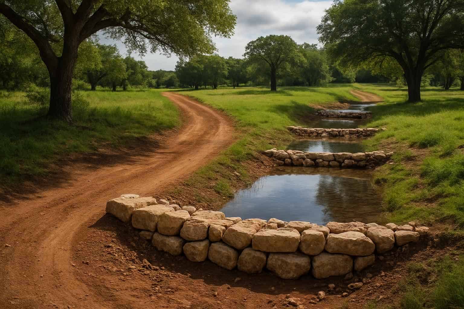 Water Bars and Check Dams in Center Point Texas