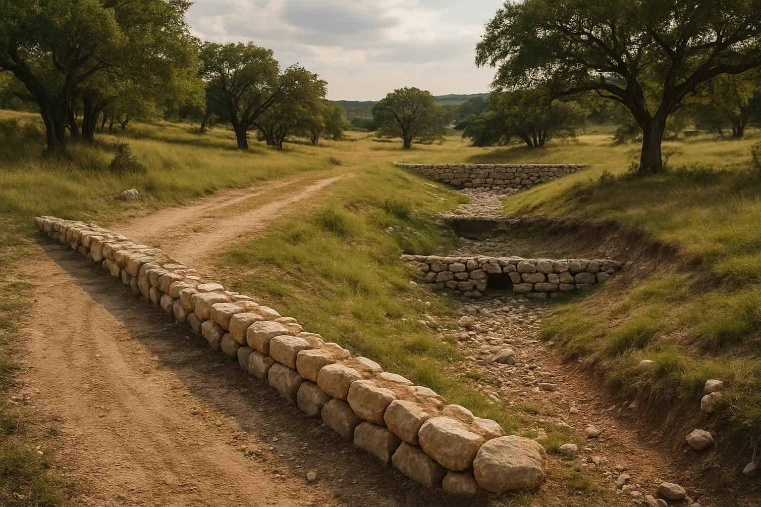 Water Bars and Check Dams in Mountain Home Texas