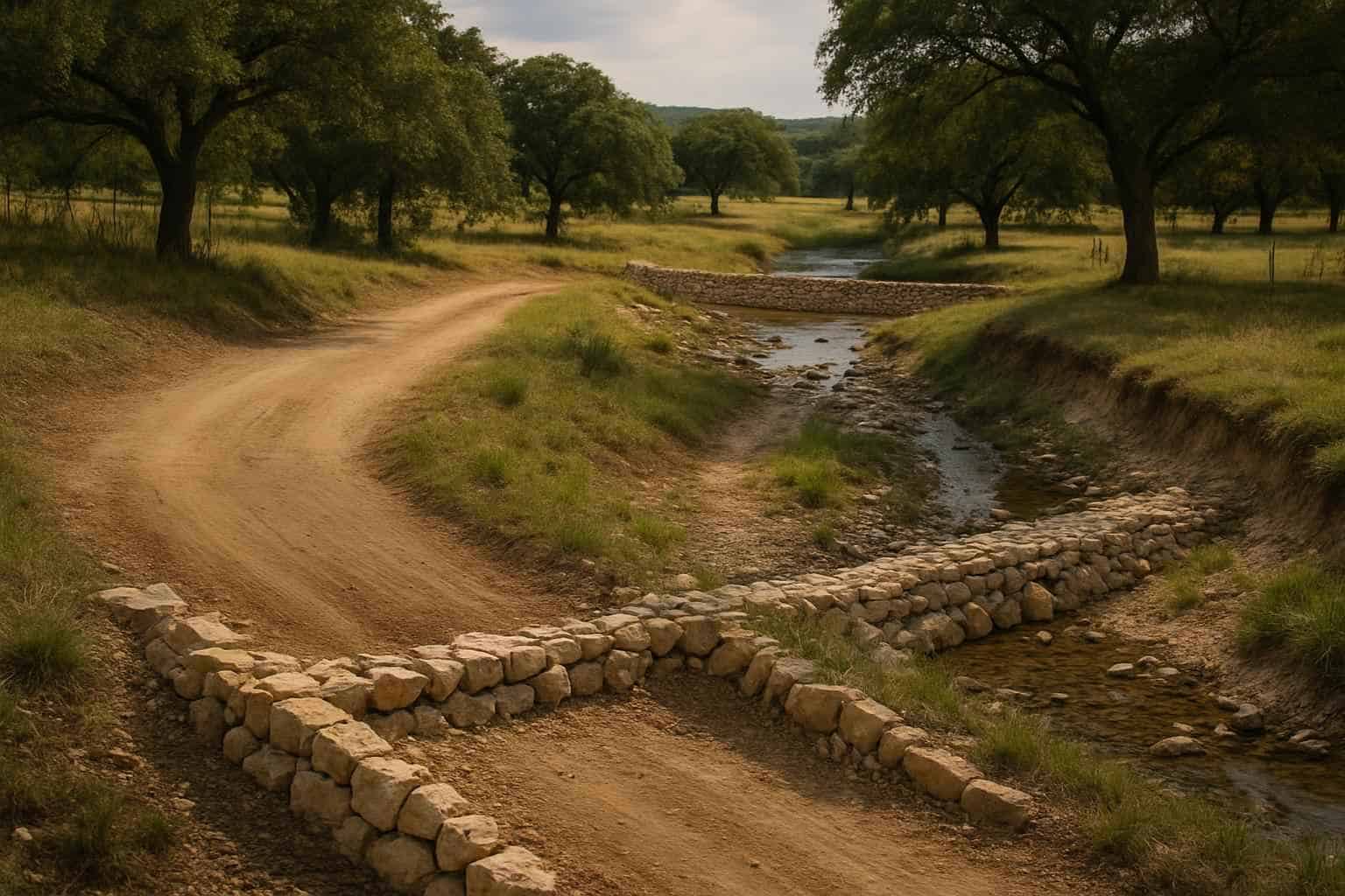 Water Bars and Check Dams in Sisterdale Texas