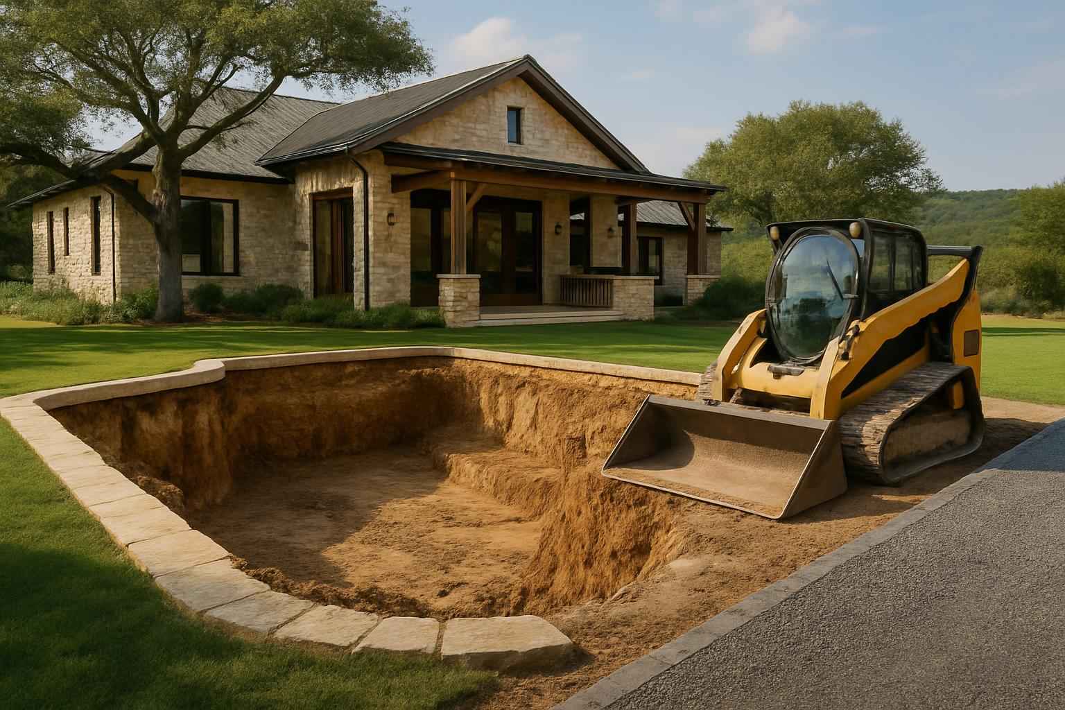 Access Prep for Pool Dig in Hunt Texas