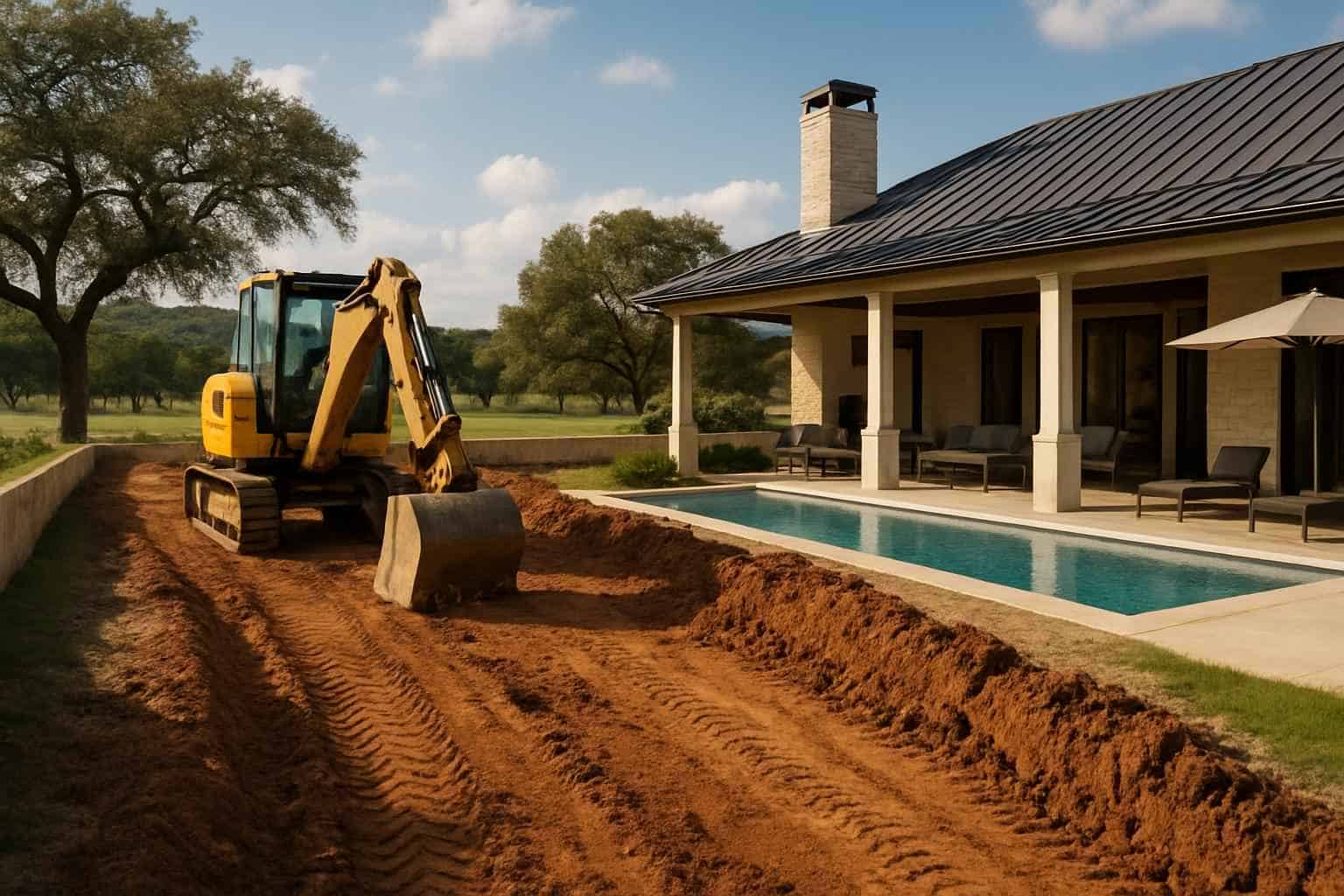 Access Prep for Pool Dig in Round Mountain Texas