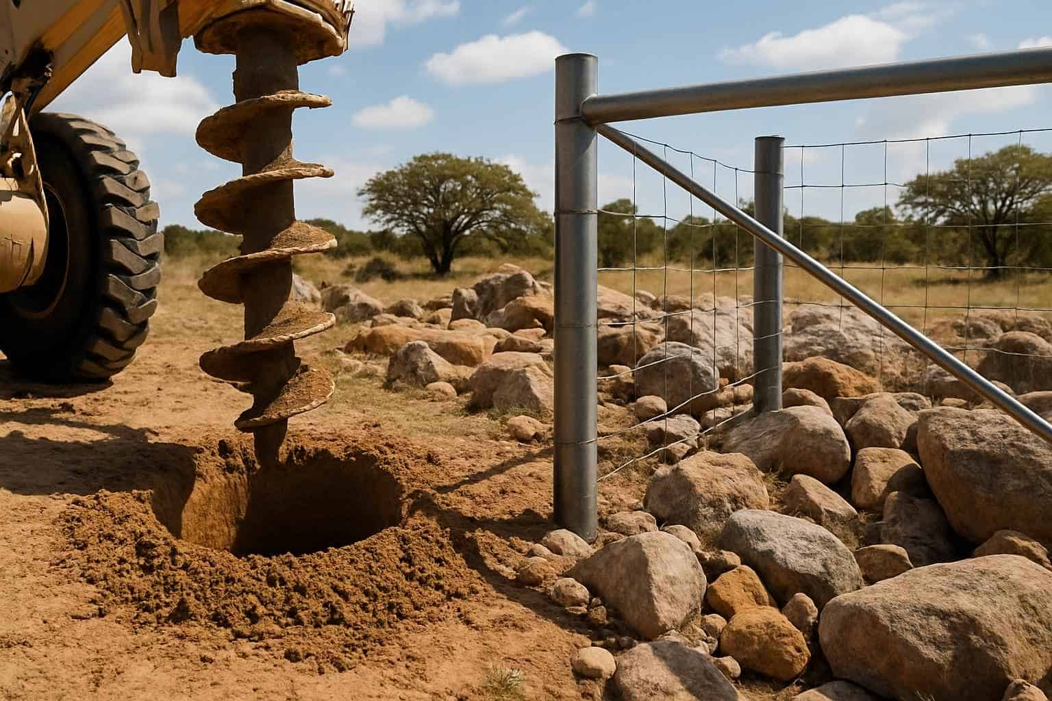 Auger Holes and H Braces in Granite Shoals Texas