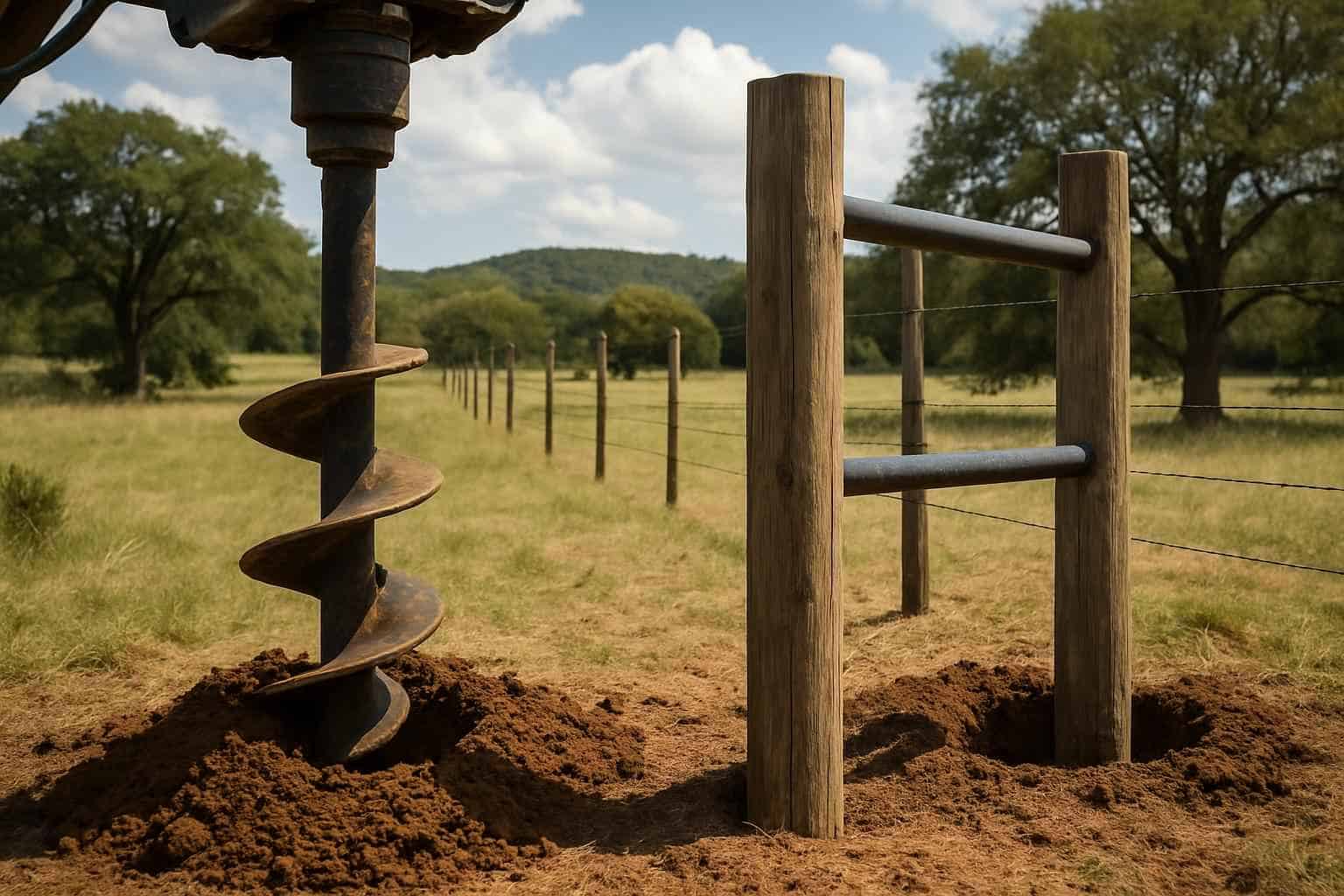 Auger Holes And H Braces in Hunt Texas