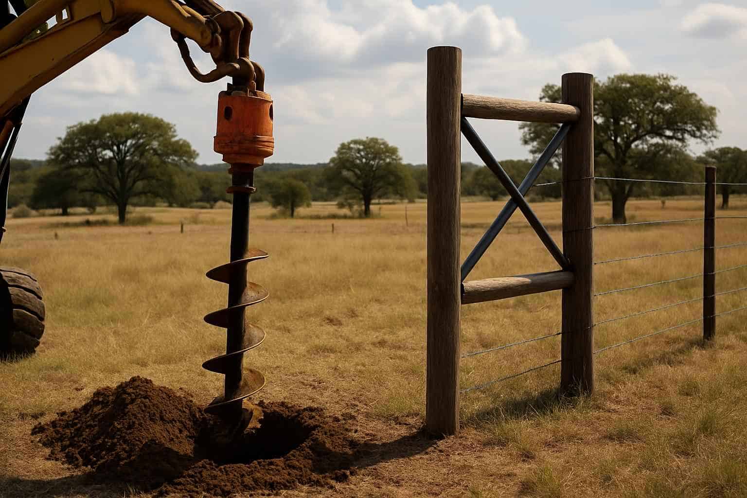 Auger Holes and H Braces in Llano Texas