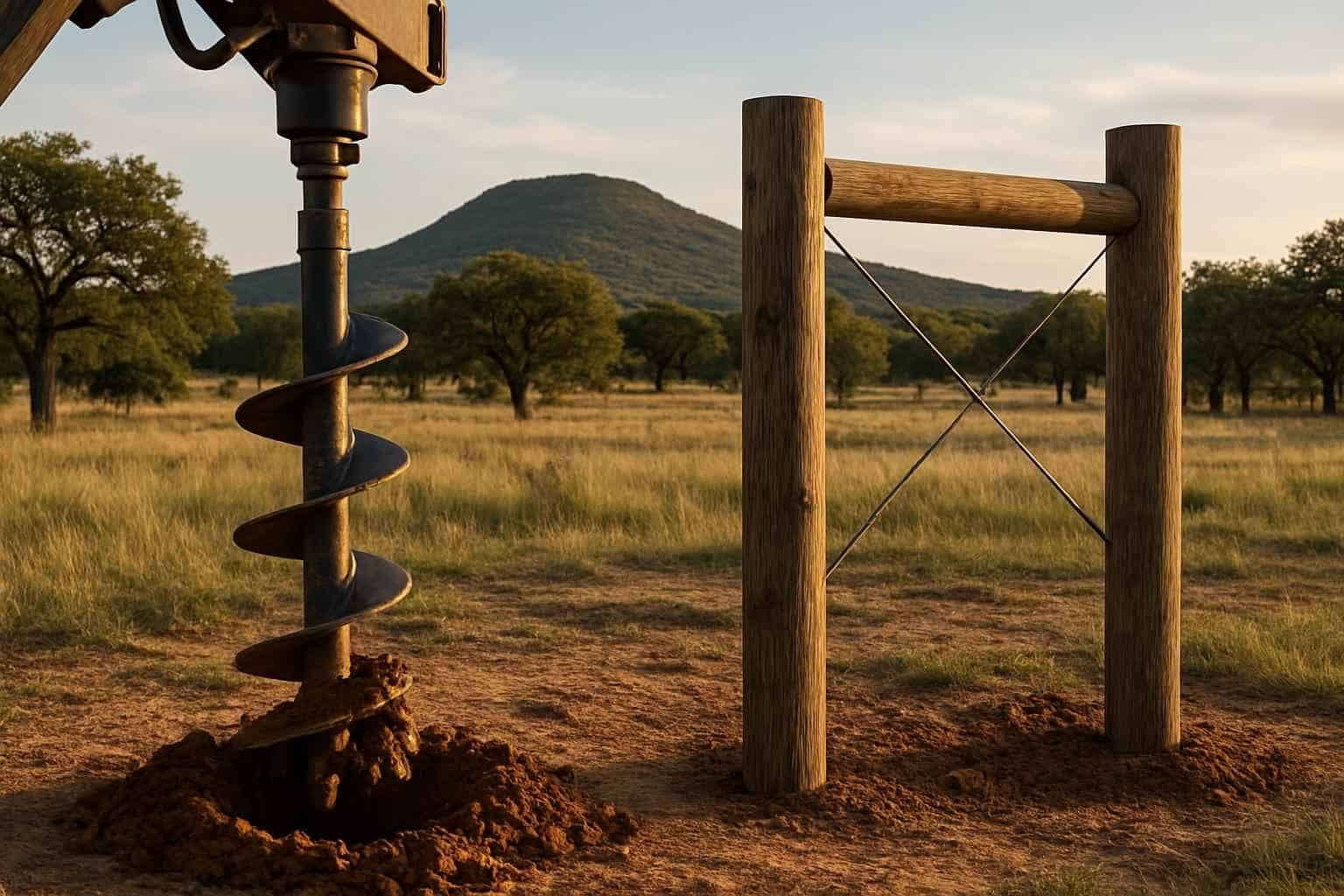 Auger Holes and H Braces in Round Mountain Texas