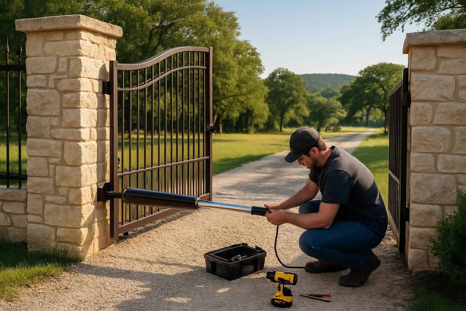 Automatic Gate Opener Prep in Hunt Texas