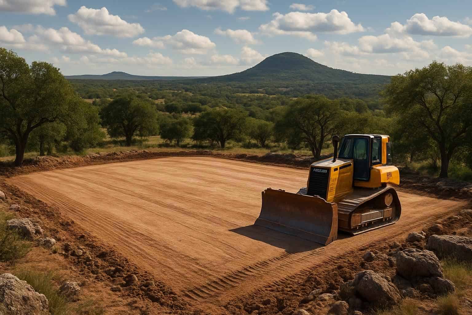Building Pad Prep in Round Mountain Texas