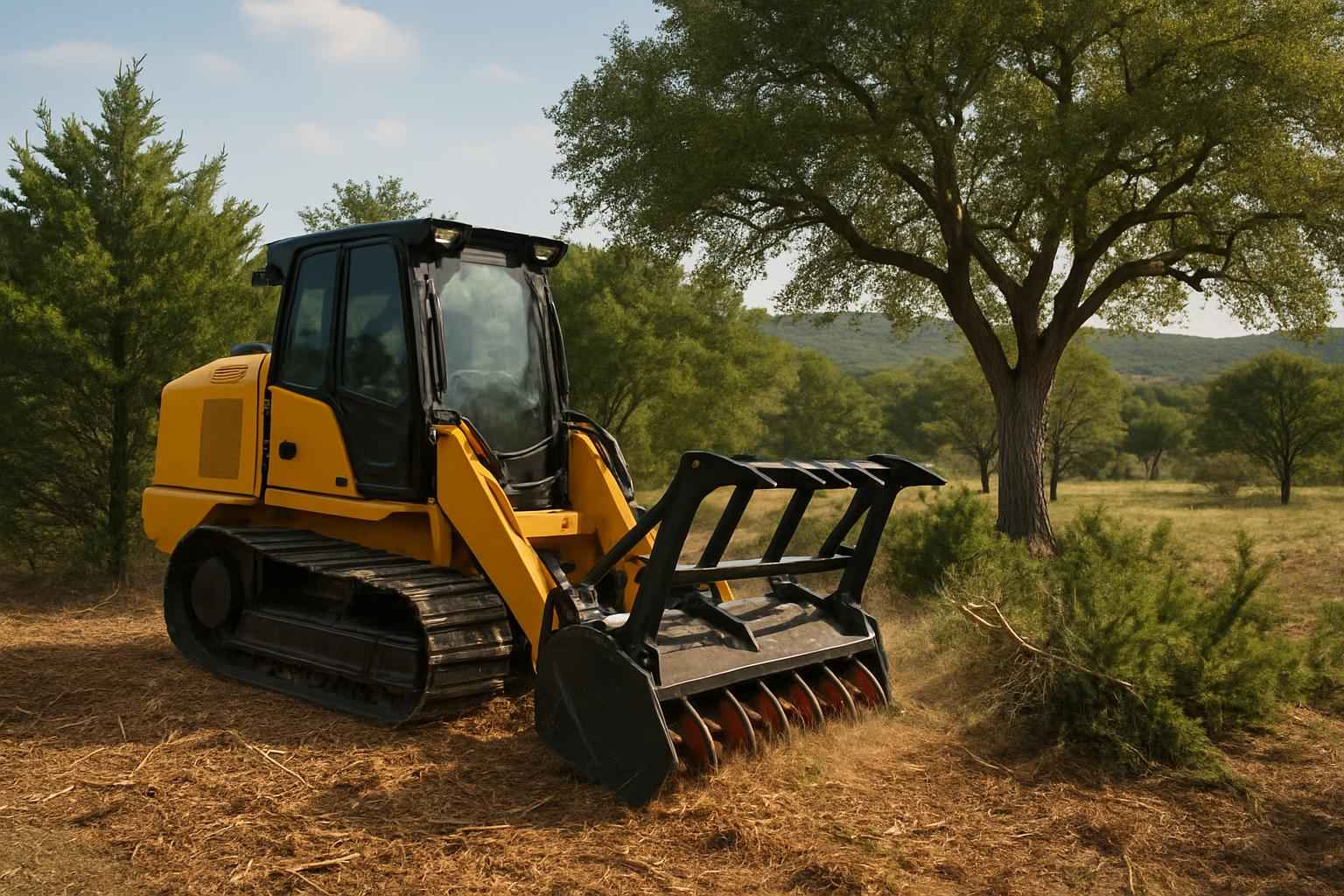 Cedar Clearing With Mulcher in Hunt Texas