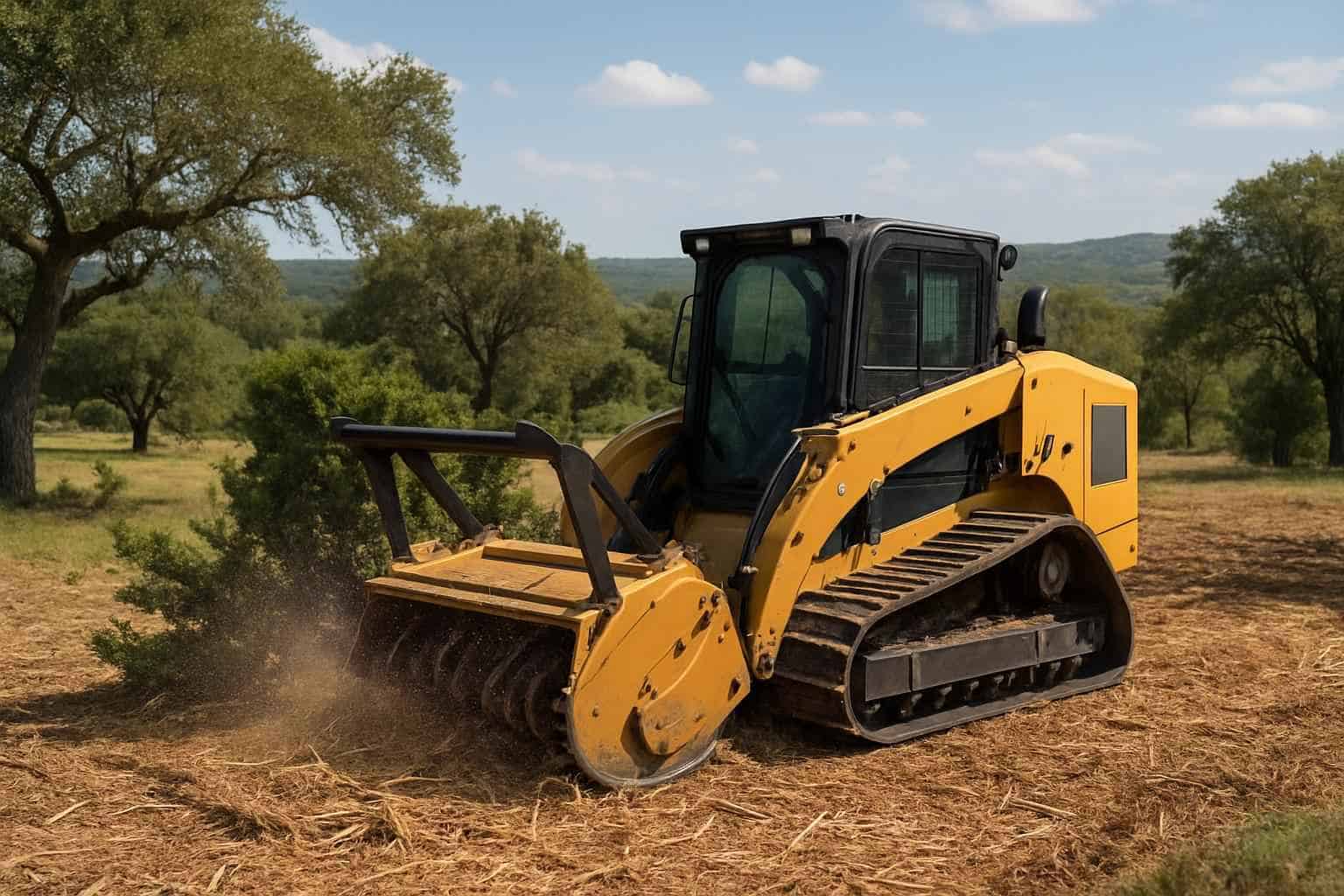 Cedar Clearing with Mulcher in Round Mountain Texas
