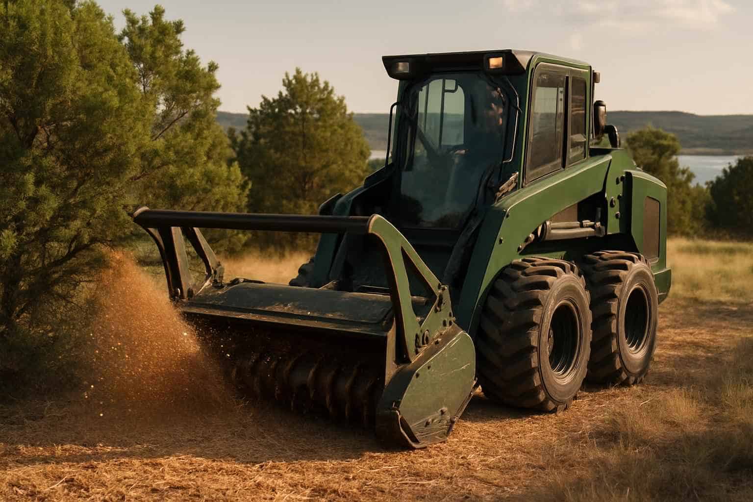 Cedar Eating Mulching in Horseshoe Bay Texas