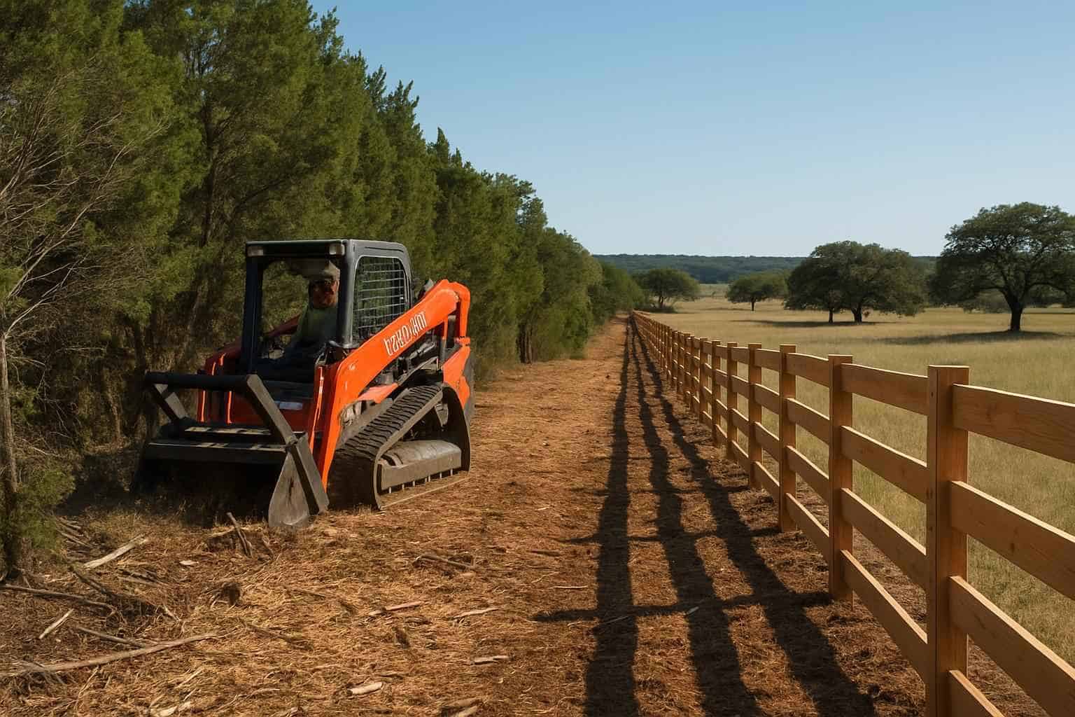 Cedar Fence Line Clearing in Boerne Texas