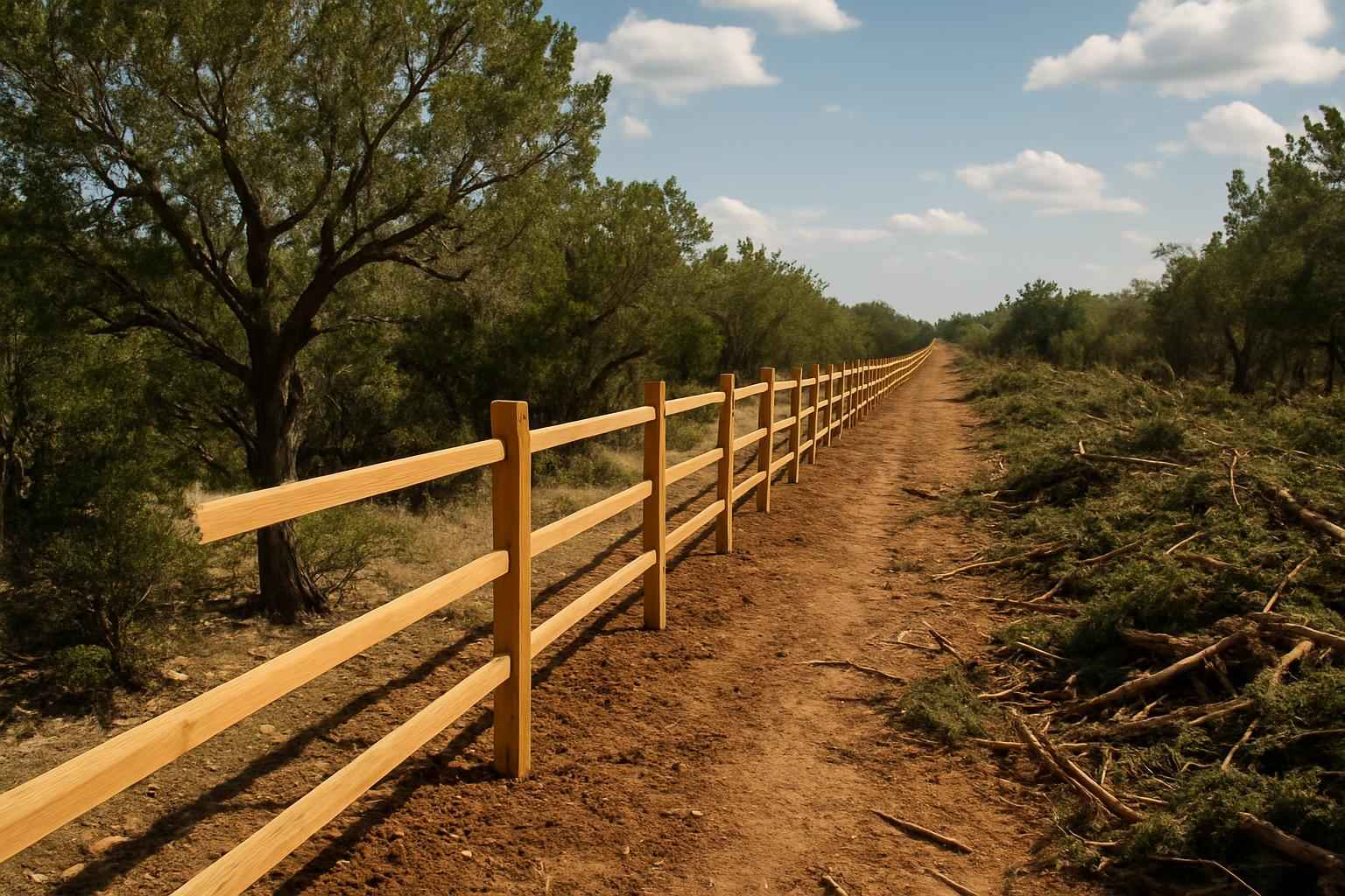 Cedar Fence Line Clearing in Granite Shoals Texas