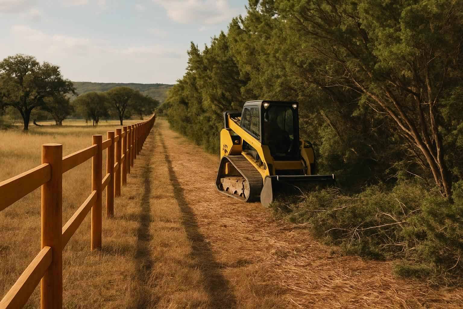 Cedar Fence Line Clearing in Horseshoe Bay Texas