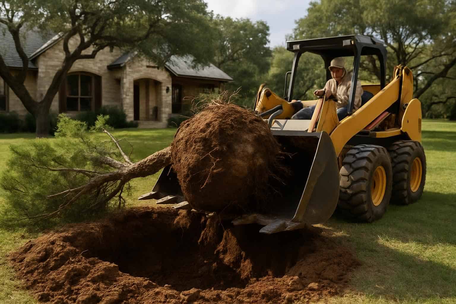 Cedar Root Ball Removal in Boerne Texas