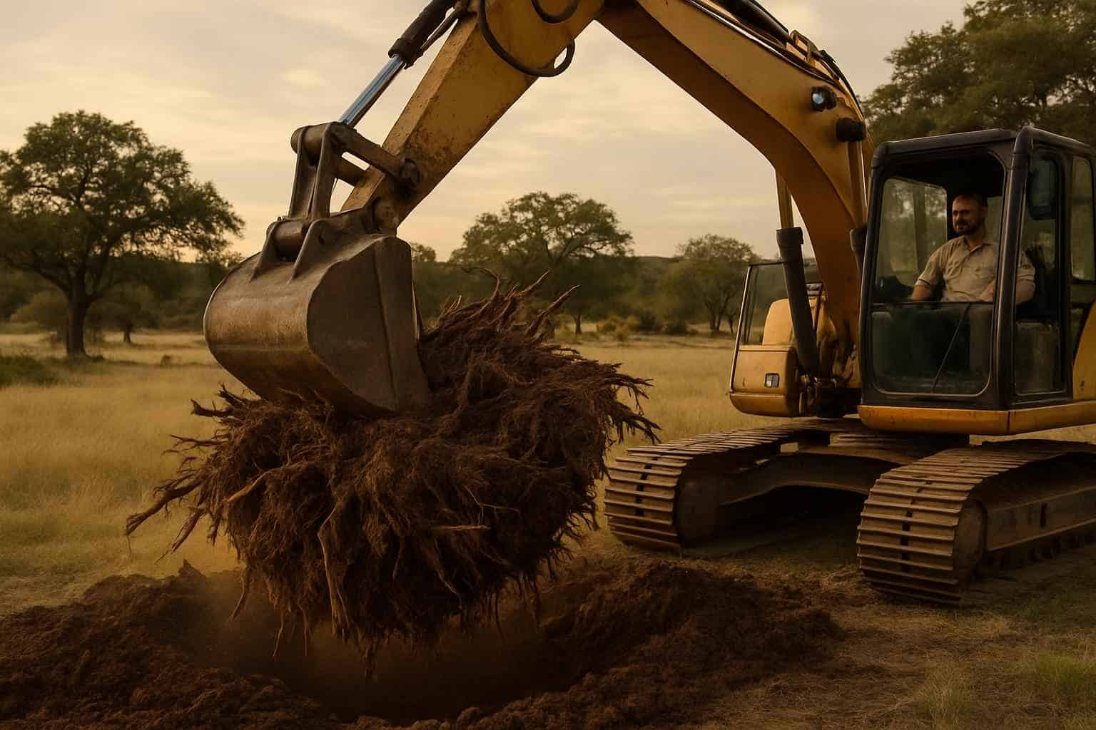 Cedar Root Ball Removal in Llano Texas