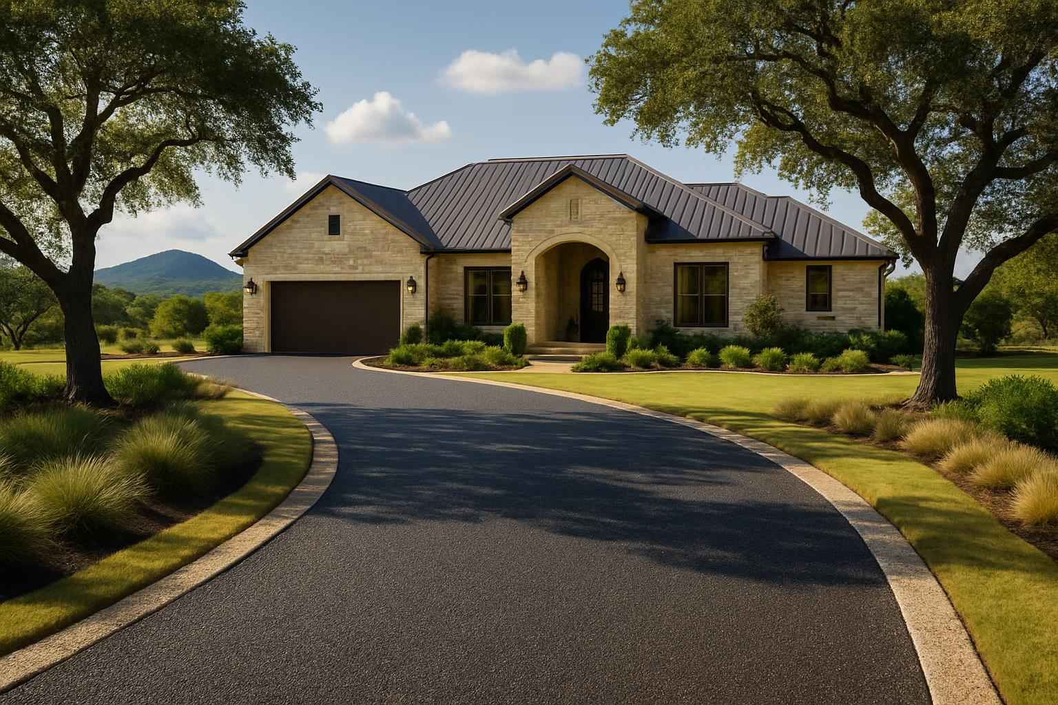 Chip Seal Driveway in Round Mountain Texas