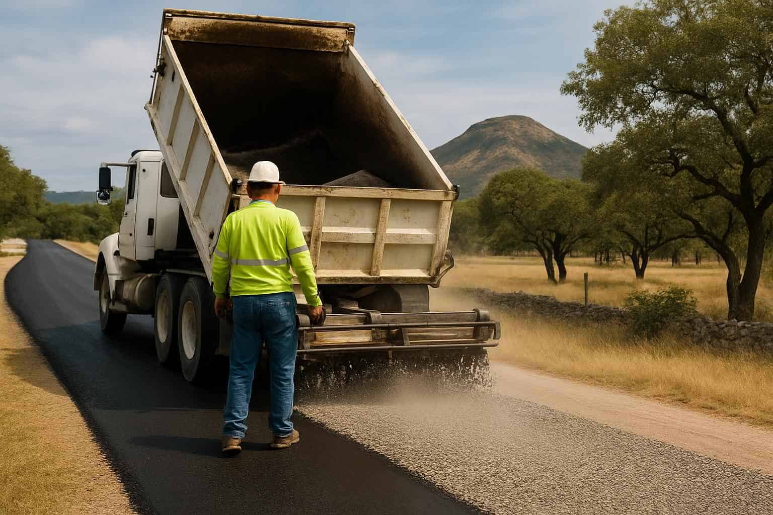 Chip Seal Maintenance in Round Mountain Texas