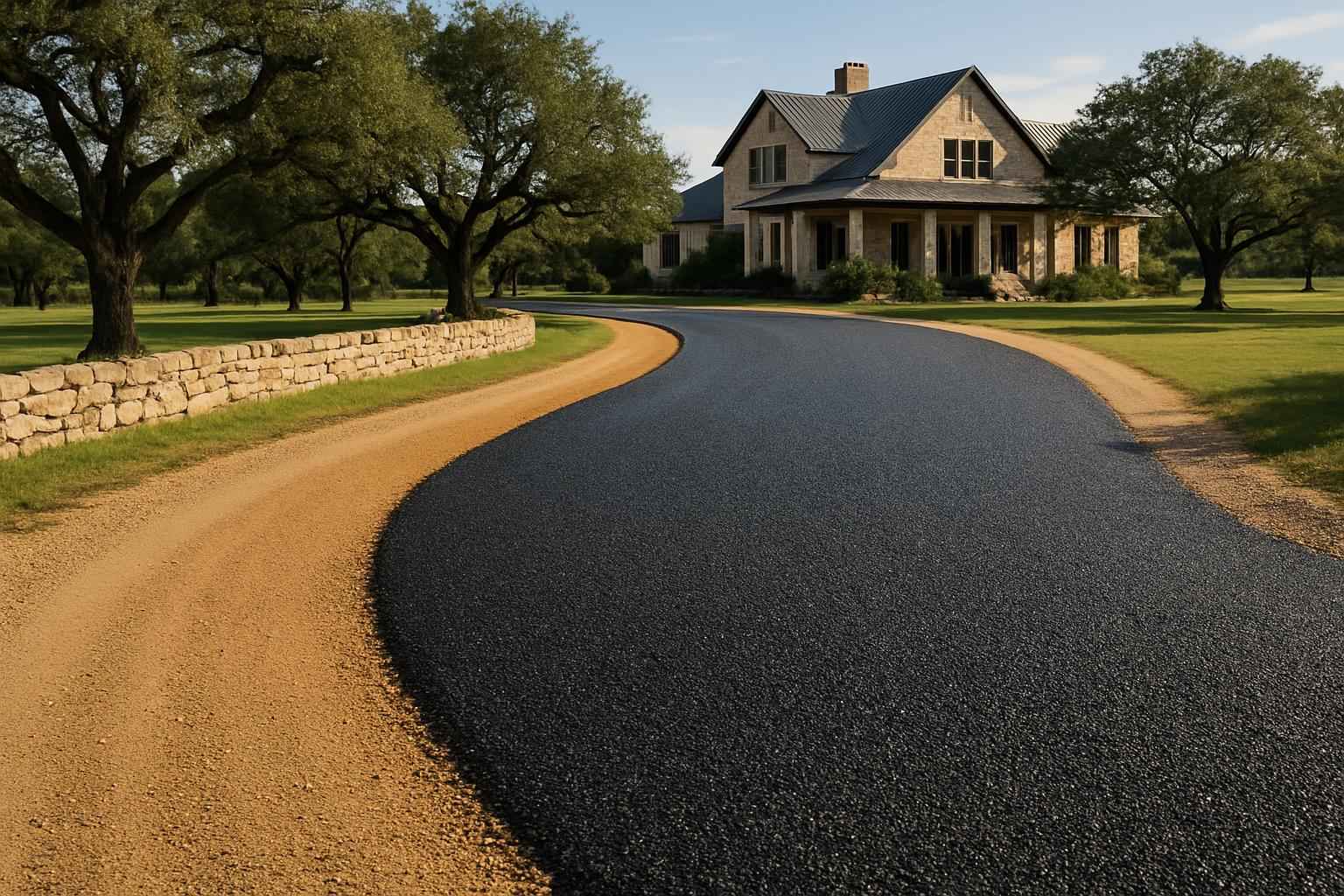 Chip Seal Over Road Base in Cypress Mill Texas
