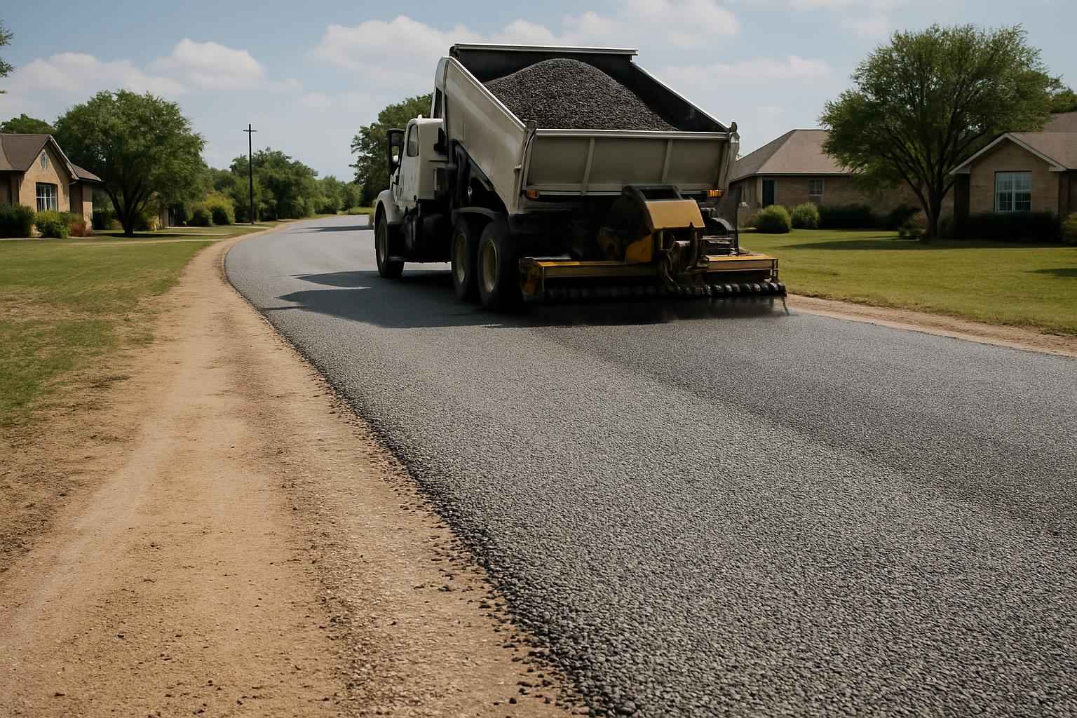 Chip Seal Over Road Base in Granite Shoals Texas