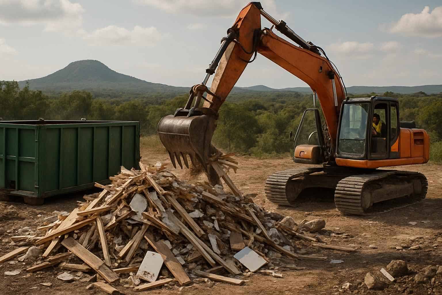 Construction Debris Removal in Round Mountain Texas